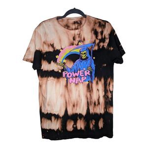 Grim Reaper T Shirt Mens Medium Rainbow‎ Tie-dye Threadless Power Nap